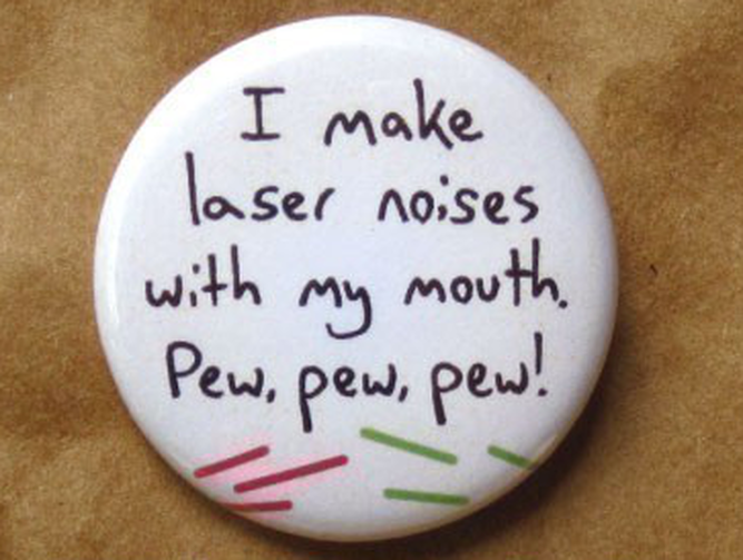 pew pew in the mouth wacky buttons